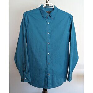 Claiborne long sleeve dress shirt 100% cotton teal